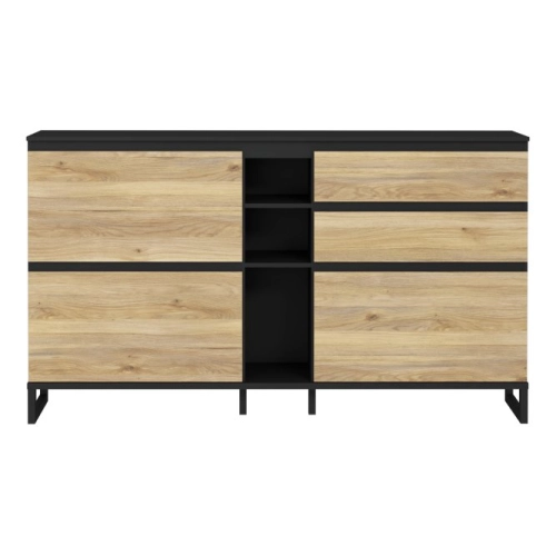 Szafka na buty z szufladami Czarny/Dąb Mauvella